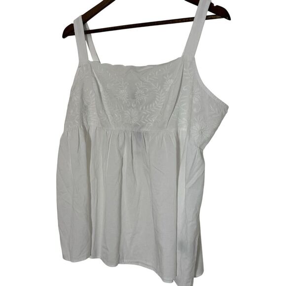 Torrid NWT Babydoll White Cotton Scalloped Embroidered Tank Size 0x NEW Coquette - Picture 1 of 7
